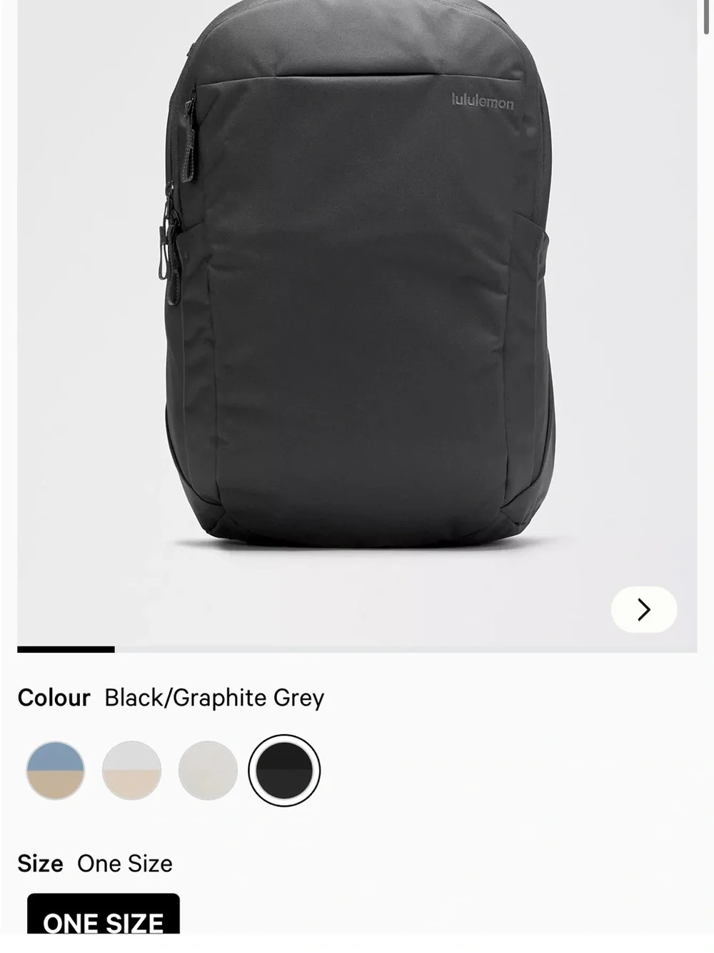 lululemon athletica Black Everyday Backpack with Subtle Green Trim